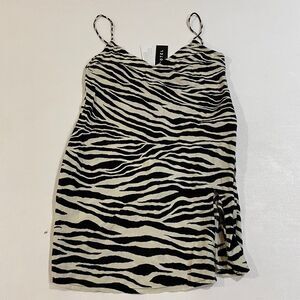 Motel Rocks Zebra Print Slip Dress Size Small NWT Y2K Mini